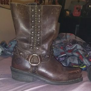 Women's size 9 brown leather Harley Davidson boots
